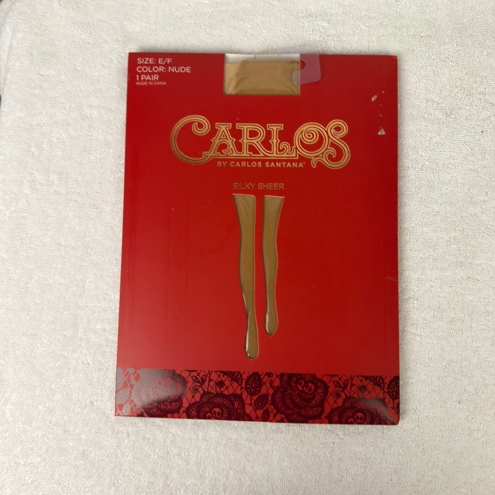 Carlos by Carlos Santana Silky Sheer Tights Nude Control Top Size E/F C5120N